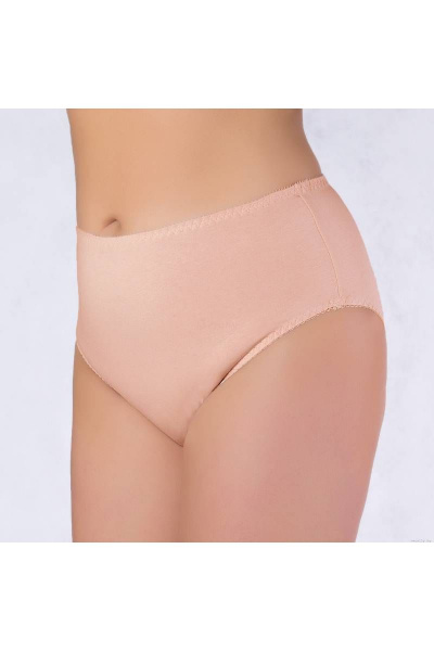 Трусы с высокой линией из хлопка и трикотажа, гладкие Verally 109-8 серебристый пион - фото 3