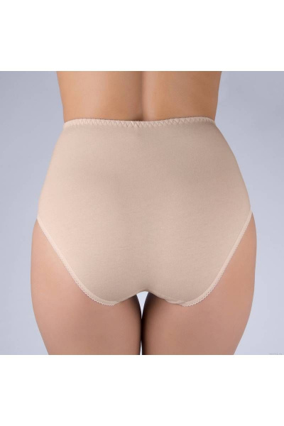 Трусы из эластичного трикотажа и кружева, бежевые Verally 1093-2 серебристый пион - фото 2