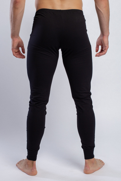 Мужские кальсоны черные из трикотажа и хлопка для тепла SERGE 7109/9 black001 - фото 2