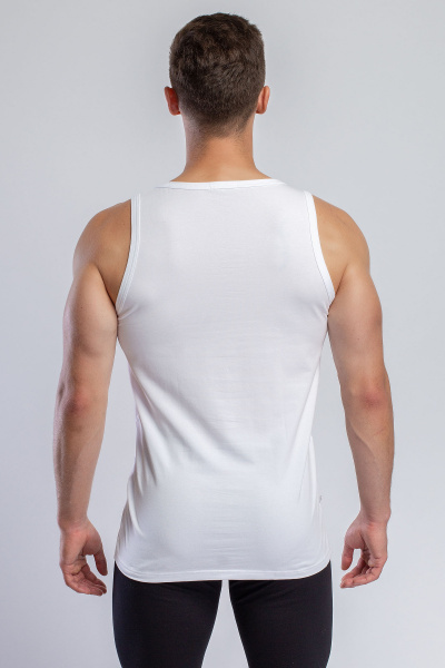 Майка белая хлопковая из трикотажа для мужчин SERGE 7308/62 white001 - фото 2