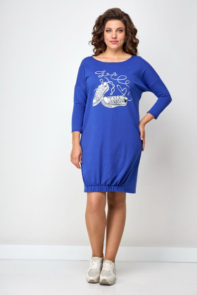 Свободное демисезонное платье из вискозы с термо-принтом Solomeya Lux 940 - фото 1