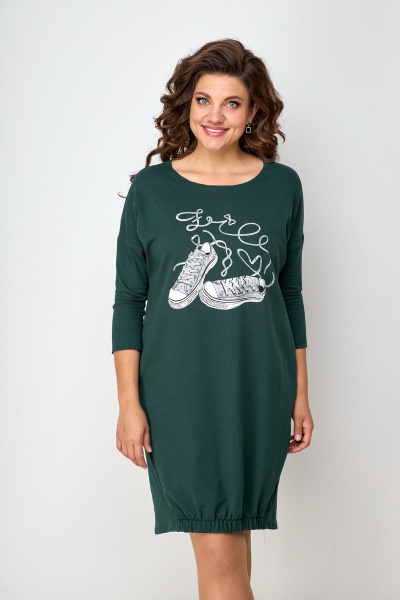 Модное платье со спущенным рукавом и широкой резинкой Solomeya Lux 940-1 - фото 1