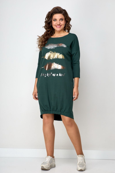 Платье свободного силуэта с рукавом ¾, термо-печать Solomeya Lux 940B - фото 4
