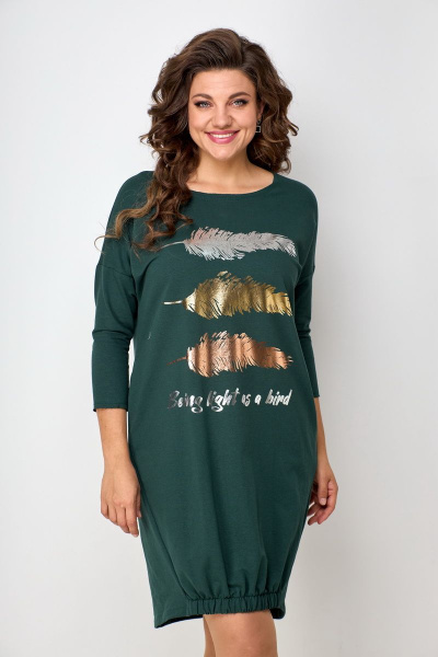 Платье свободного силуэта с рукавом ¾, термо-печать Solomeya Lux 940B - фото 3