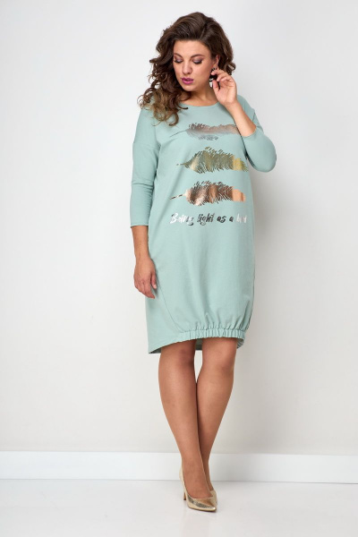 Платье свободного силуэта с рукавом ¾, термо-печать Solomeya Lux 940C - фото 6
