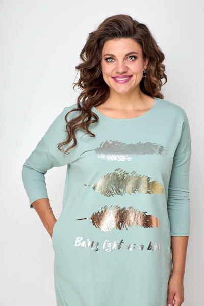 Платье свободного силуэта с рукавом ¾, термо-печать Solomeya Lux 940C - фото 3