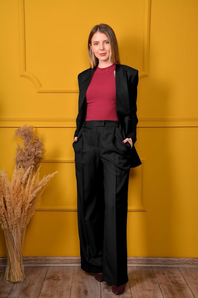 Брюки свободный крой с боковыми карманами и эластичной тесьмой LM КТ5320 - фото 1