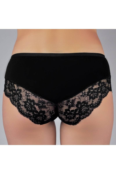 Трусы-слип высокой посадки из эластичного кружева Verally 1166-1 черный - фото 2