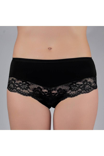 Трусы-слип высокой посадки из эластичного кружева Verally 1166-1 черный - фото 1
