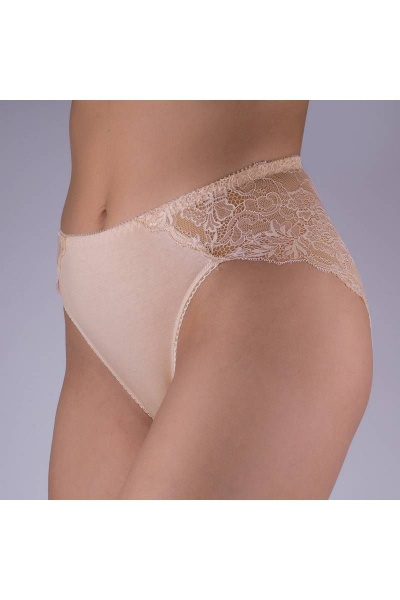 Трусы кружевные бежевые для комфортной носки Verally 138-6 серебристый пион - фото 3