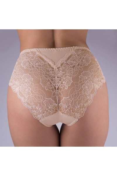Трусы кружевные бежевые для комфортной носки Verally 138-6 серебристый пион - фото 2