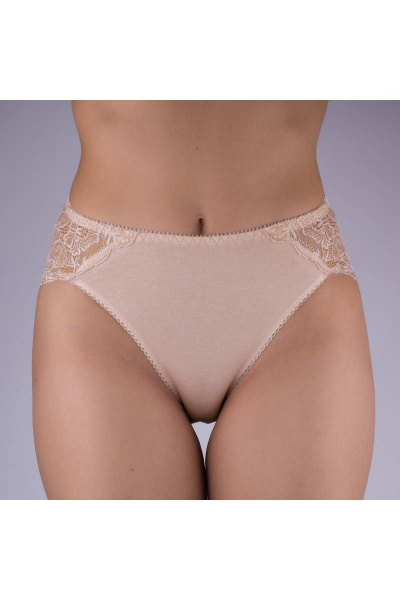 Трусы кружевные бежевые для комфортной носки Verally 138-6 серебристый пион - фото 1