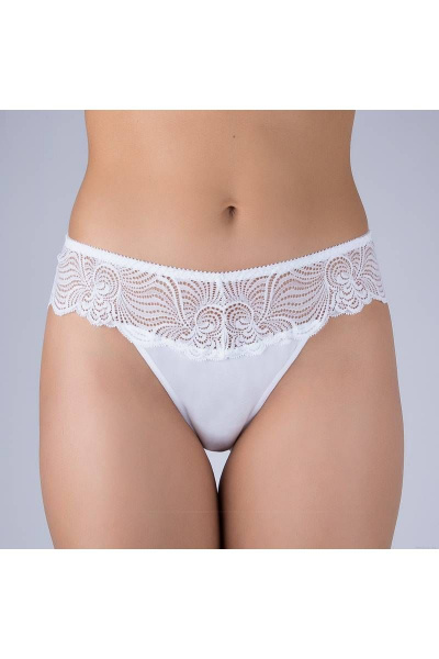 Трусы из хлопкового трикотажа с кружевной отделкой Verally 157-4 белый - фото 1