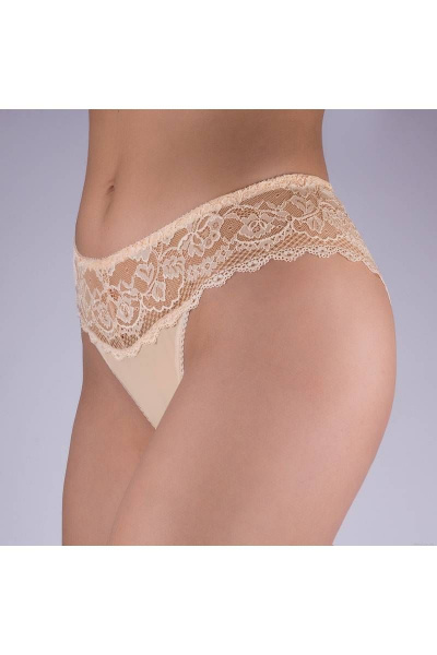 Бежевые трусы из кружева с комфортной посадкой Verally 157-4 жасмин - фото 3