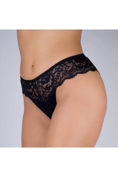 Трусы кружевные черные для комфортной повседневной носки Verally 157-4 черный - фото 3