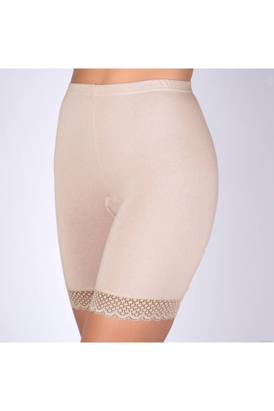Панталоны хлопковые бежевые с кружевом для комфортной носки Verally 175-2 серебристый пион - фото 3