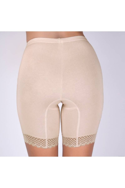 Панталоны хлопковые бежевые с кружевом для комфортной носки Verally 175-2 серебристый пион - фото 2