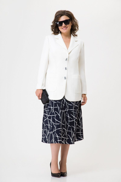 Костюм: жакет и юбка в деловом стиле из текстиля Орхидея 1204 - фото 3
