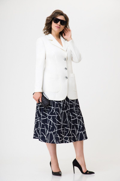 Костюм: жакет и юбка в деловом стиле из текстиля Орхидея 1204 - фото 1