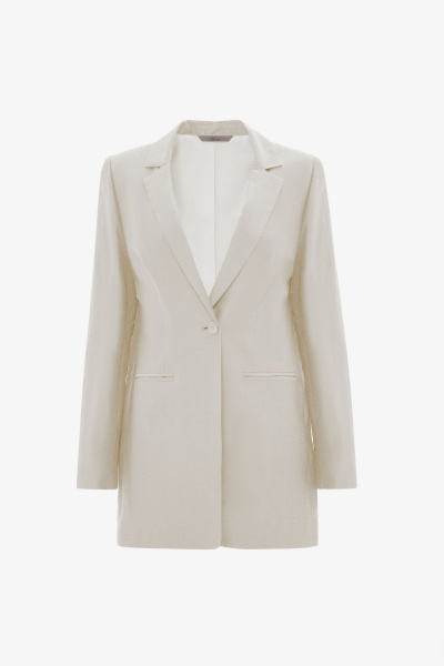 Жакет на каждый день из льна белого цвета Elema 1К-11779-1-170 белый - фото 1