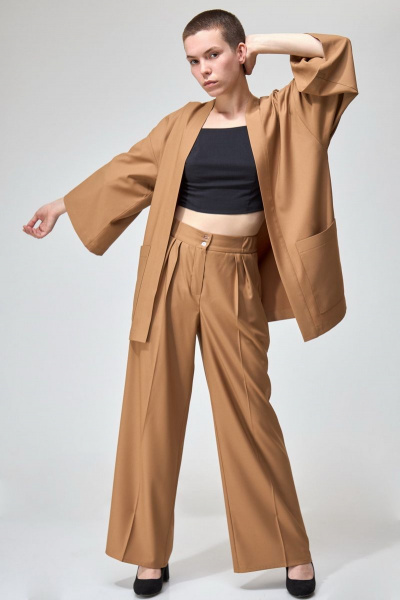 Брюки палаццо широкие с стрелками и высокой посадкой Angelina & Сompany 744 - фото 4