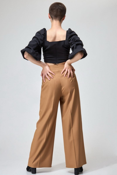 Брюки палаццо широкие с стрелками и высокой посадкой Angelina & Сompany 744 - фото 5