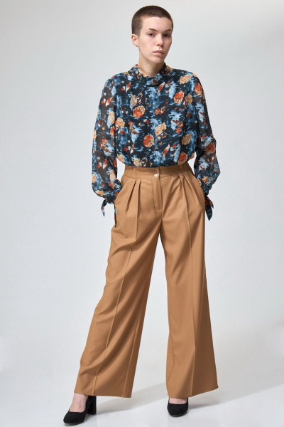 Брюки палаццо широкие с стрелками и высокой посадкой Angelina & Сompany 744 - фото 1