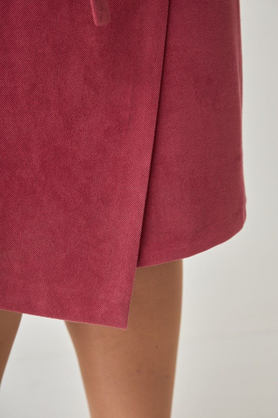 Платье из искусственной замши с карманами и запахом Anelli 1155 пунцовый - фото 5