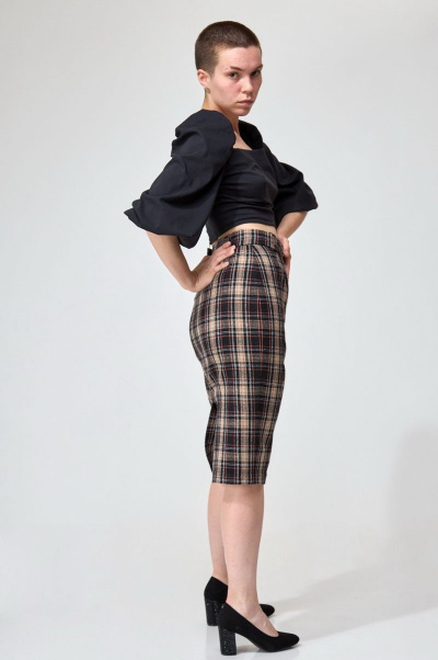 Юбка-классика в клетку с съемным поясом Angelina & Сompany 750 - фото 4