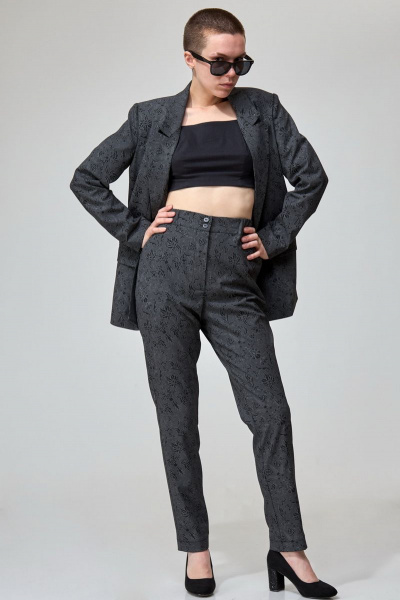 Классические брюки с высокой посадкой и вставками из тесьмы Angelina & Сompany 761 - фото 4