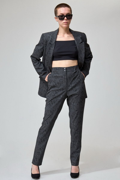 Классические брюки с высокой посадкой и вставками из тесьмы Angelina & Сompany 761 - фото 1