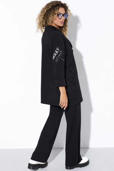 Двухпредметный костюм из трикотажа с эффектным жакетом и брюками Kod:127 2074 - фото 5