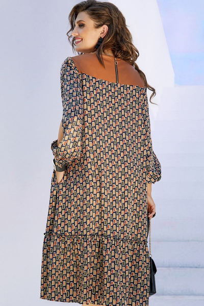 Платье Vittoria Queen 17033 карамель+дизайн_геометрия - фото 2