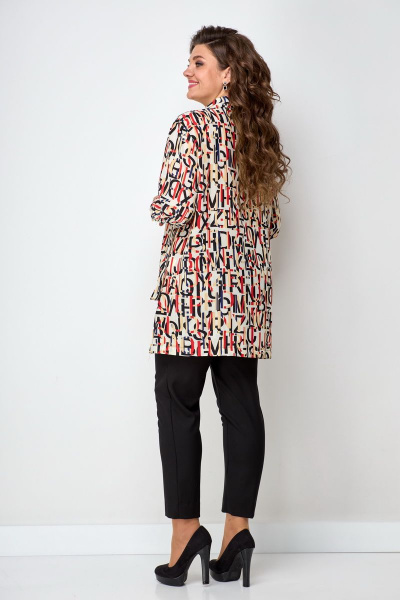 На каждый день женская рубашка мультиколор с накладными карманами Solomeya Lux 897A - фото 6