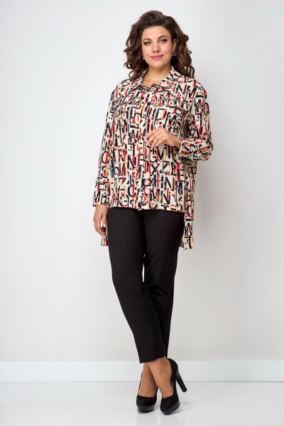 На каждый день женская рубашка мультиколор с накладными карманами Solomeya Lux 897A - фото 4