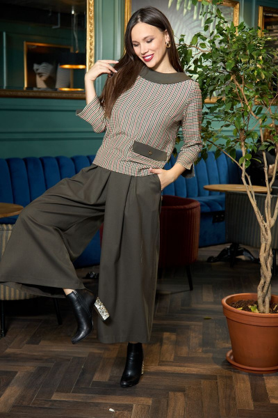Жакет, кюлоты Anastasia 696 коричневый - фото 2