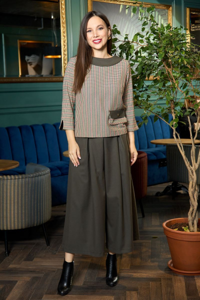 Жакет, кюлоты Anastasia 696 коричневый - фото 1