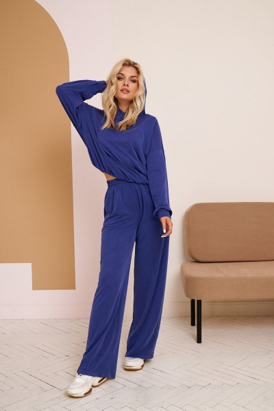 Спортивный комплект Свитшот и брюки из трикотажа LaKona 1475 синий - фото 6