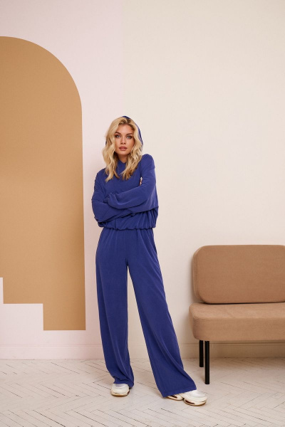 Спортивный комплект Свитшот и брюки из трикотажа LaKona 1475 синий - фото 5