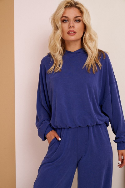Спортивный комплект Свитшот и брюки из трикотажа LaKona 1475 синий - фото 3