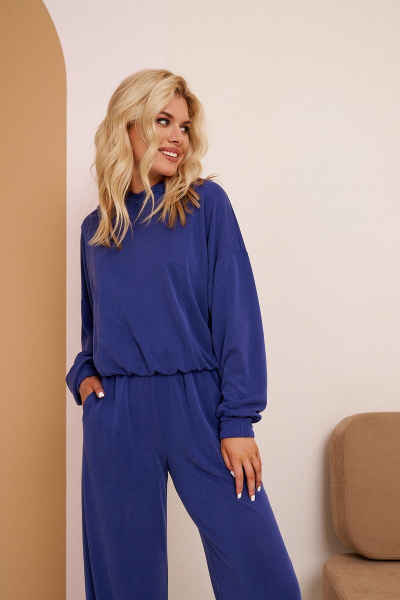 Спортивный комплект Свитшот и брюки из трикотажа LaKona 1475 синий - фото 2