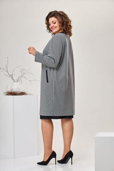 Кардиган, платье Romanovich Style 3-2332 черный\серый - фото 3