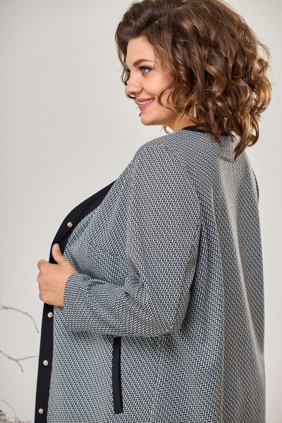 Кардиган, платье Romanovich Style 3-2332 черный\серый - фото 5