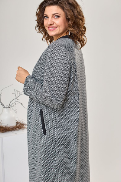 Кардиган, платье Romanovich Style 3-2332 черный\серый - фото 4