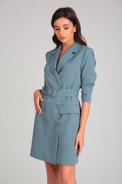 Платье TVIN 4045 серо-синий - фото 4