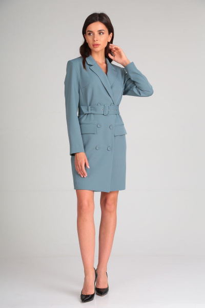 Платье TVIN 4045 серо-синий - фото 2