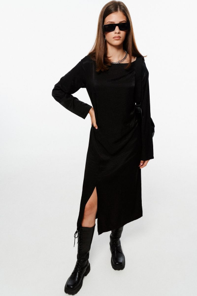 Элегантное платье с декоративными подрезами и разрезом MilMil 1077 Марсель - фото 12