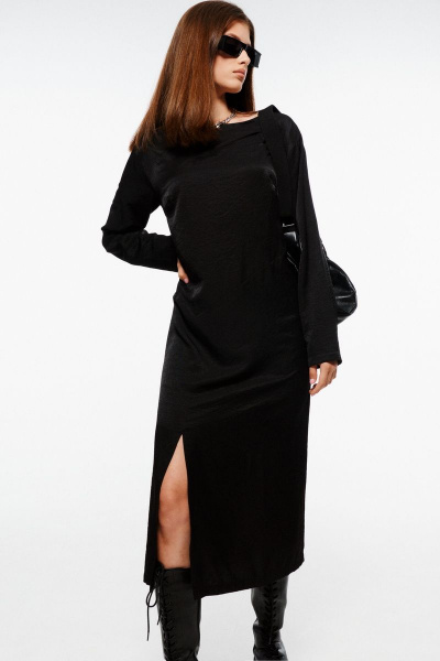 Элегантное платье с декоративными подрезами и разрезом MilMil 1077 Марсель - фото 11