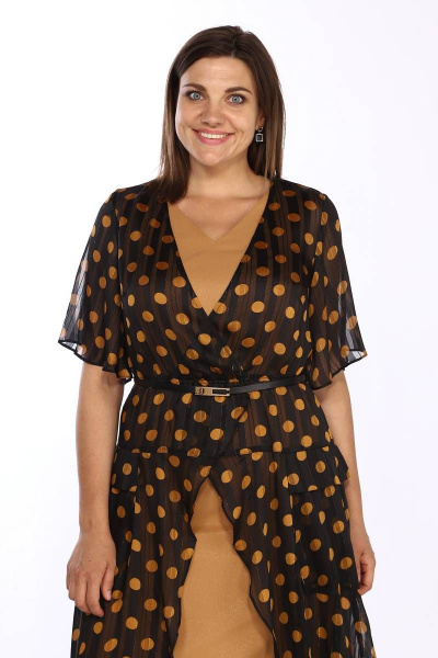 Платье, туника Lady Style Classic 1875 черный_с_кирпичным - фото 2