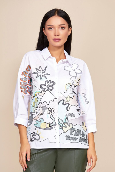 Блуза Kaloris 1919 белый - фото 4